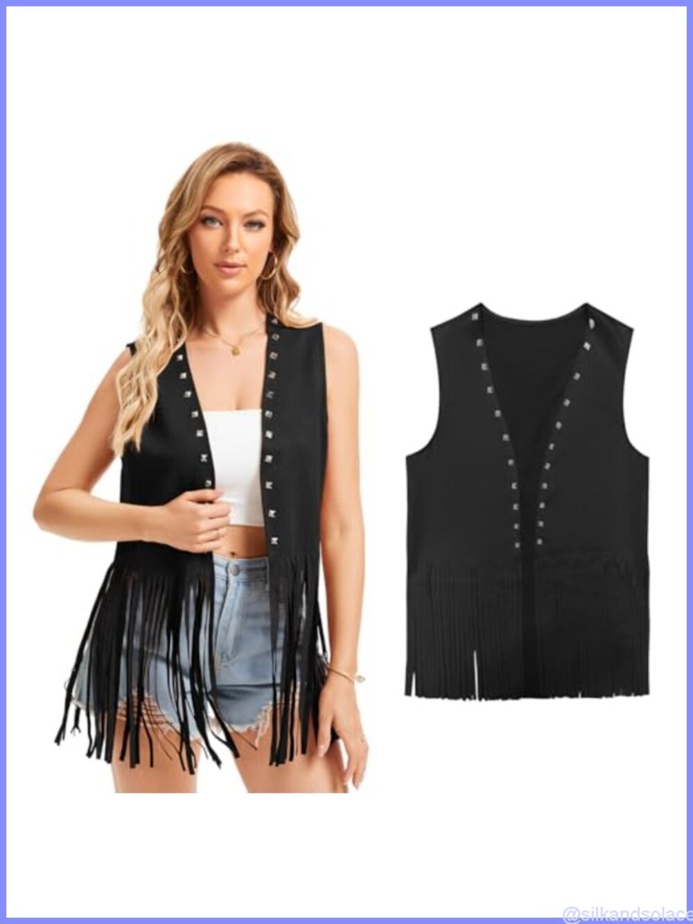 Women's Sleeveless Faux Suede Fringe Vest 60s 70s Hippie Cowgirl Western Costume